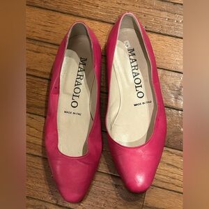 Pink flats all leather size 6B by Mario Maraolo